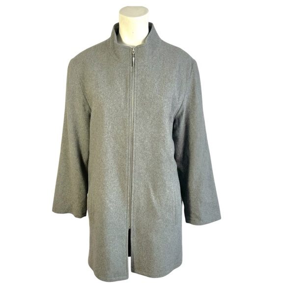 LOUBEN GREY CASHMERE AND WOOL JACKET MADE IN CANADA WOMAN SIZE 12 - Picture 3 of 17